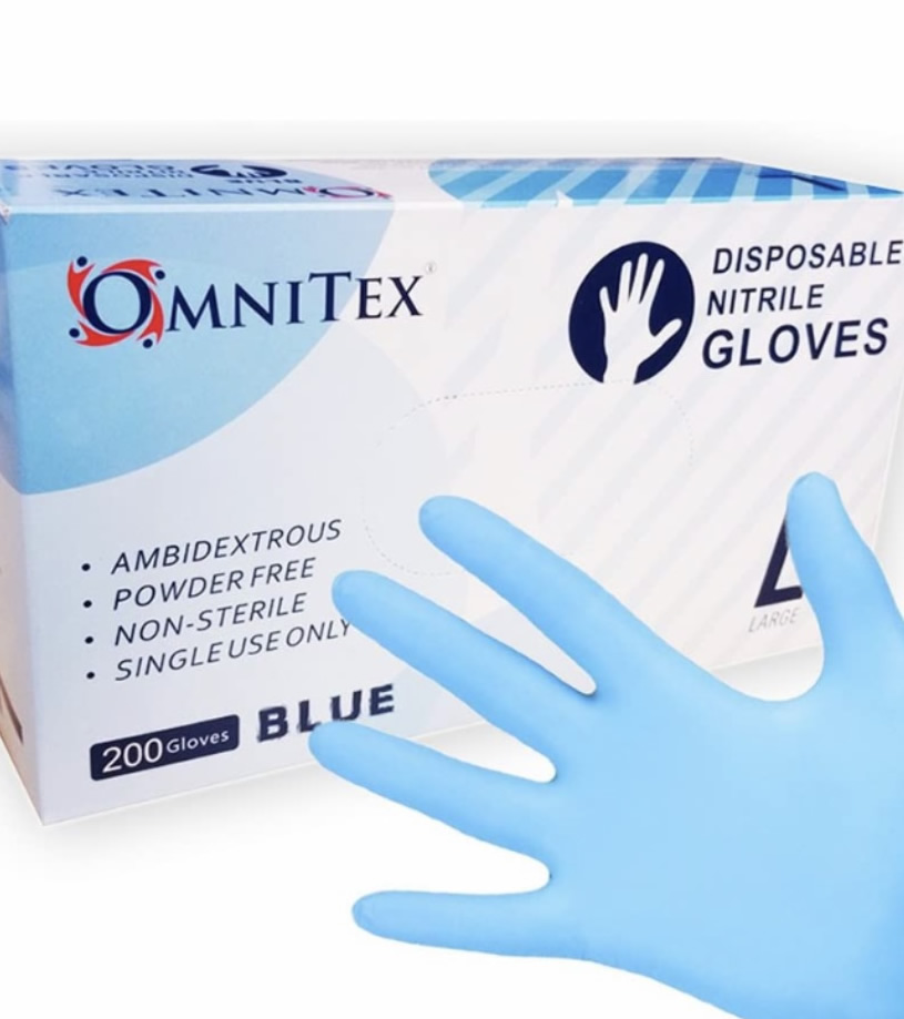 Omnitrex Small Blue Powder Free Nitrile Gloves
